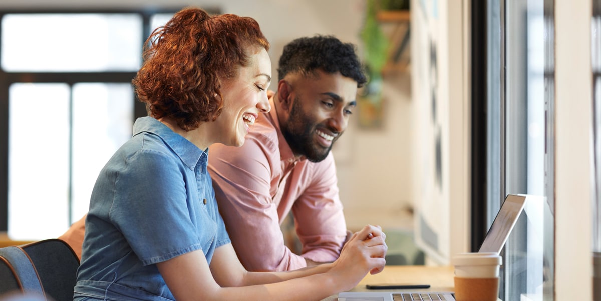 two people at a desk