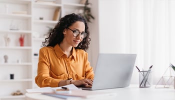 woman working remotely