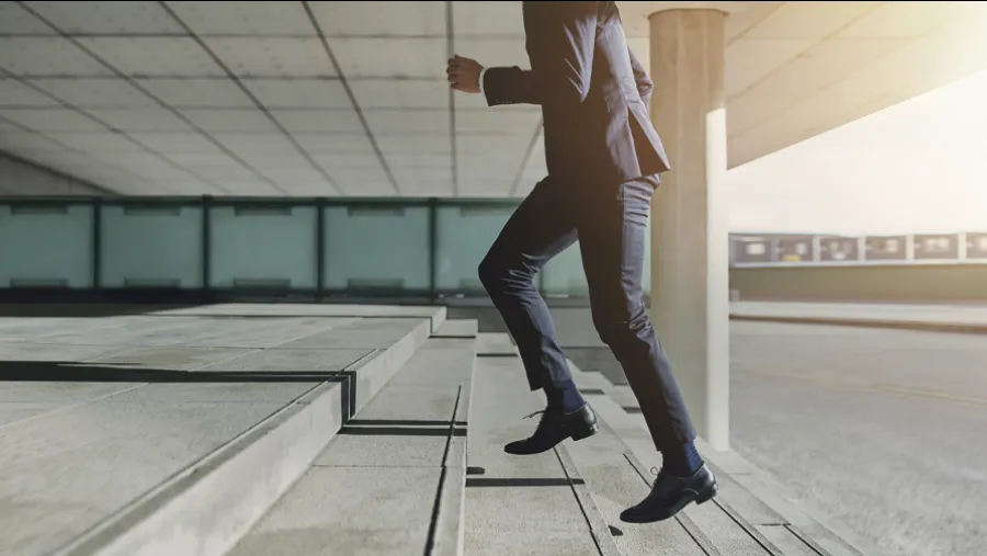 person climbing stairs