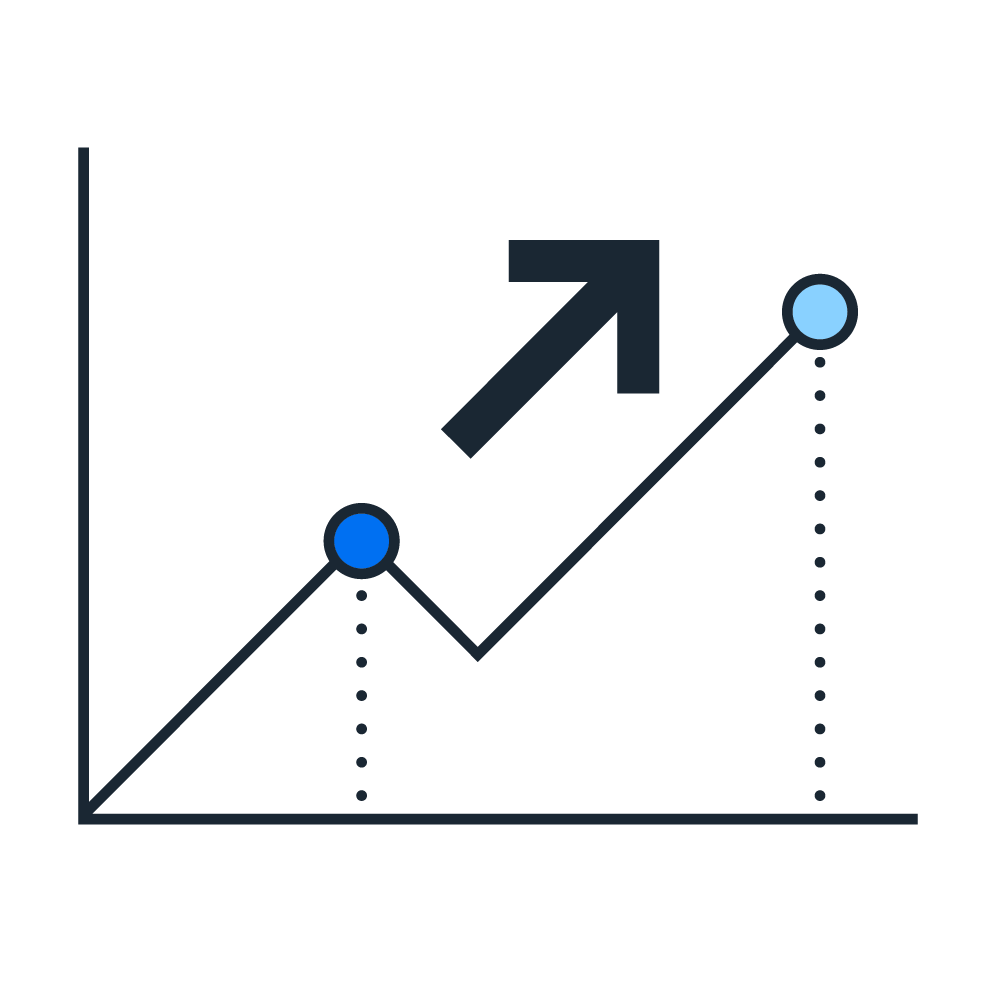 Line graph pictogram