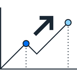 Increasing chart pictogram
