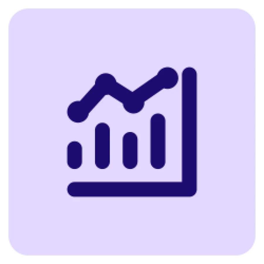 Line graph pictogram